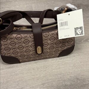 Anne Klein Espresso Monogram Bag